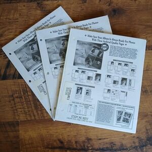Vintage Exposures 3 Packs Magnetic Photo Album Pages Refills New Sealed NOS